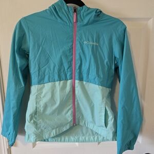 Columbia Teal and Mint Windbreaker Jacket